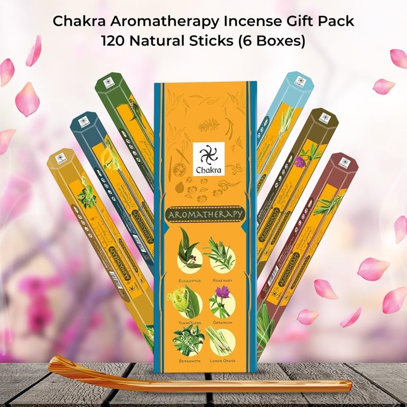 Chakra Aromatherapy Incense Gift Pack â€“ 120 Natural Sticks (6 Boxes) â€“ Relaxing, Stress Relief, Meditation, Refreshing, Sensuality & Energising Scents â€“ Eucalyptus, Geranium & More - Image 3
